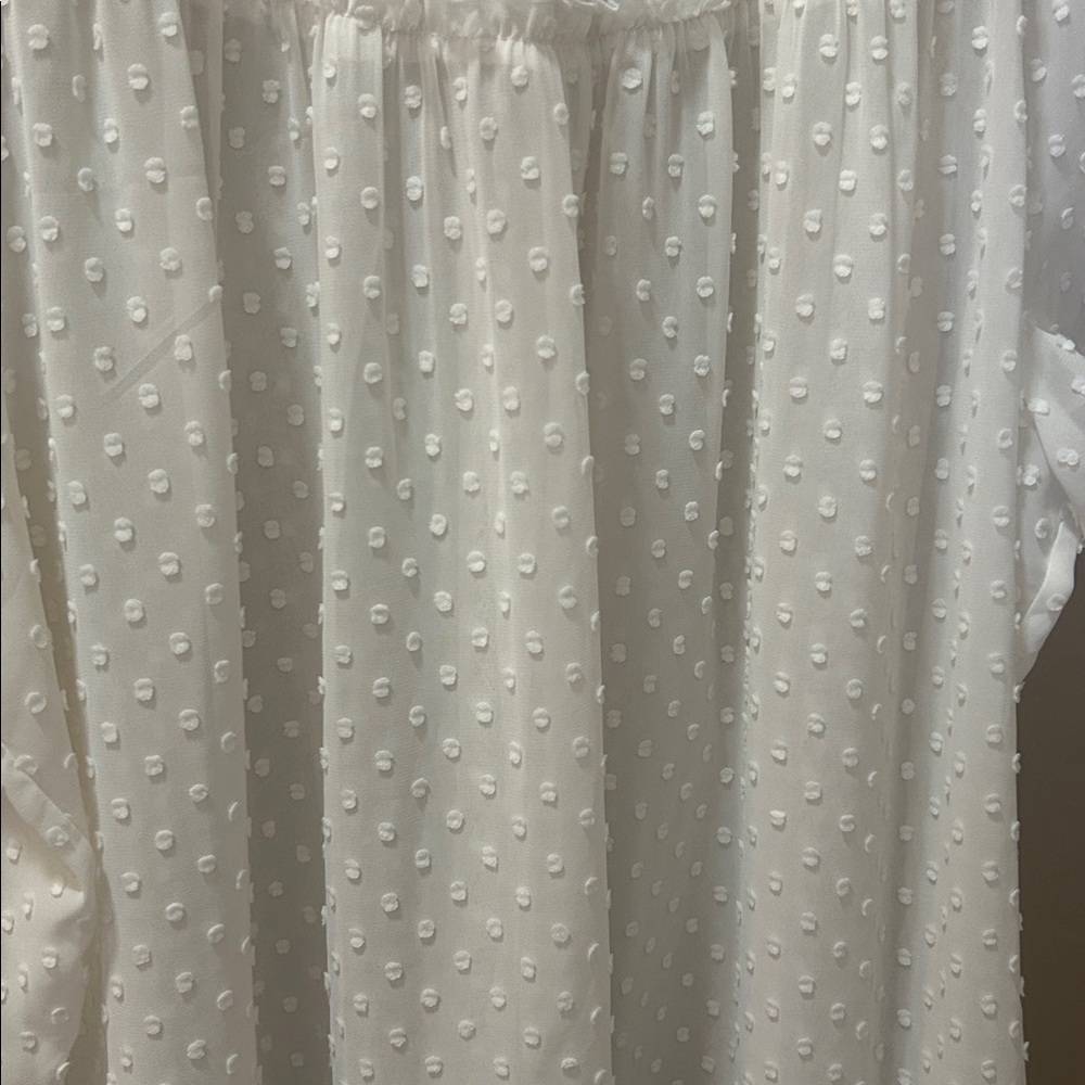 J. Crew White Textured Blouse with Ruffle Detail - Picture 3 of 9